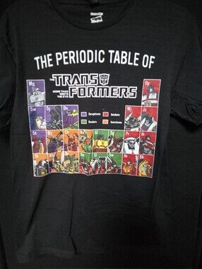 Transformers 'The Periodic Table of Transformers' Graphic Tee - Black Medium
